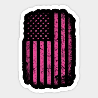 USA PINK FLAG. Sticker